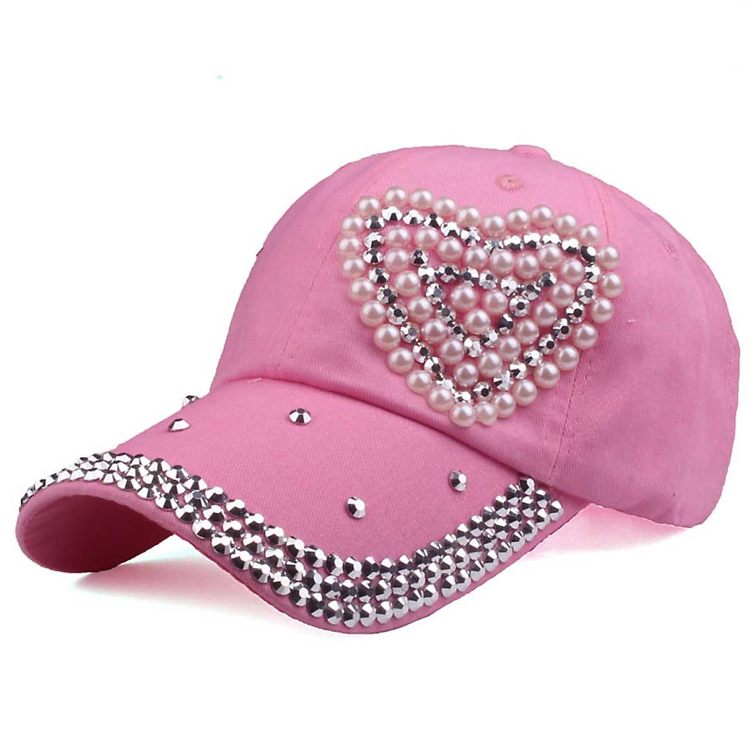 Heart Crystal Pearls Cap