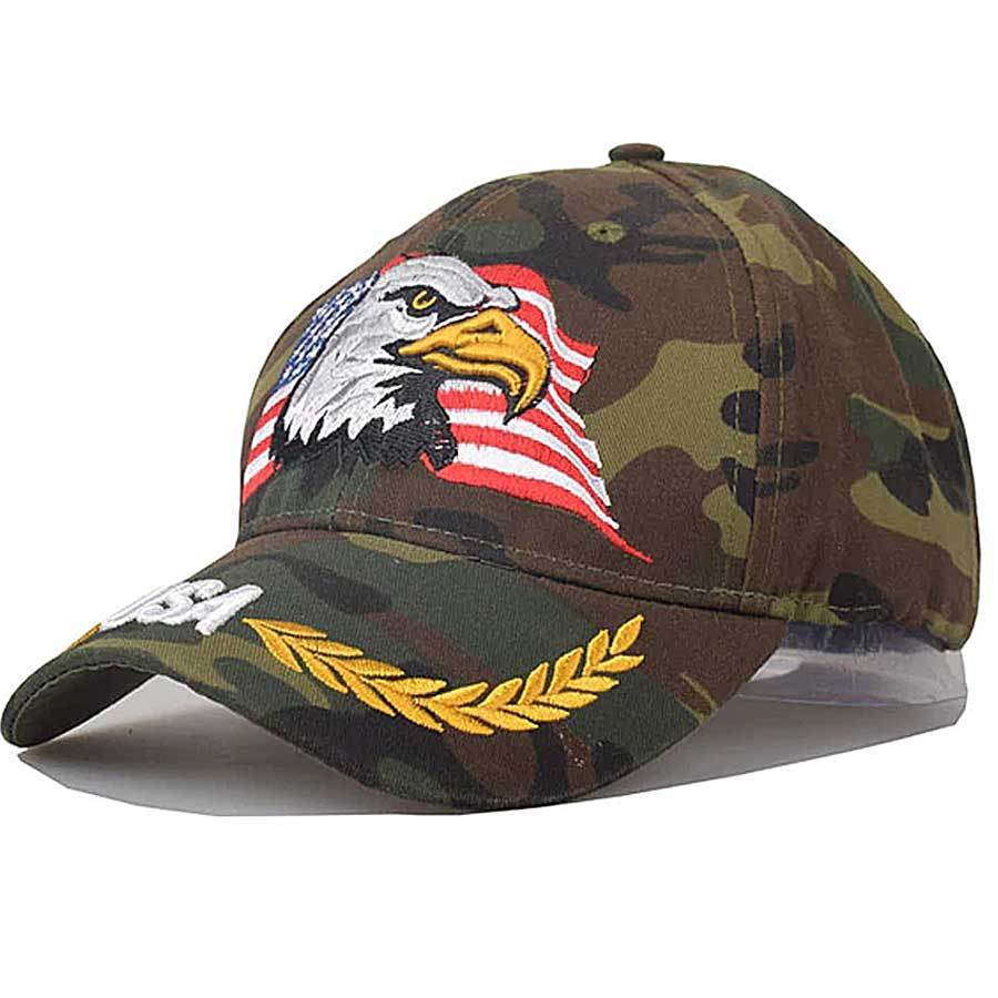 Embroidered Bald Eagle USA Flag Cap