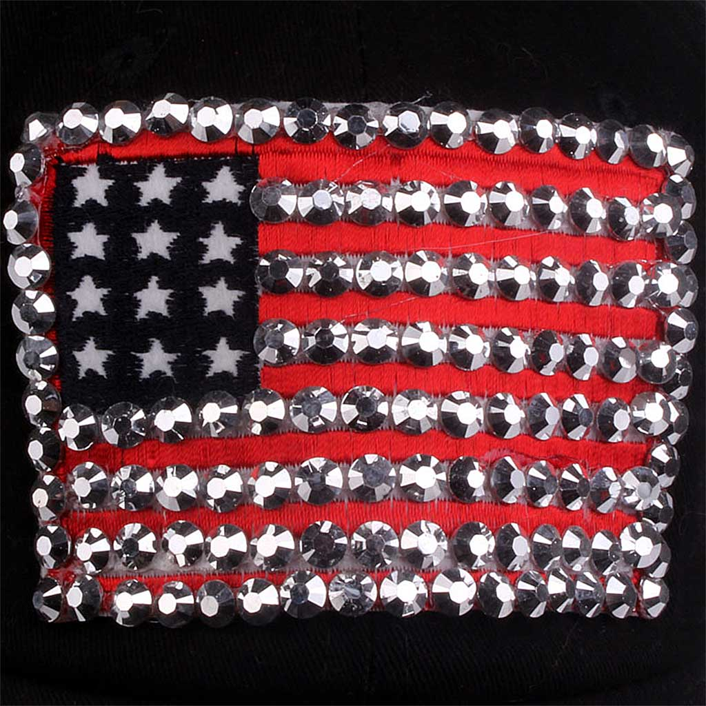 Sparkle Crystal USA Flag Cap