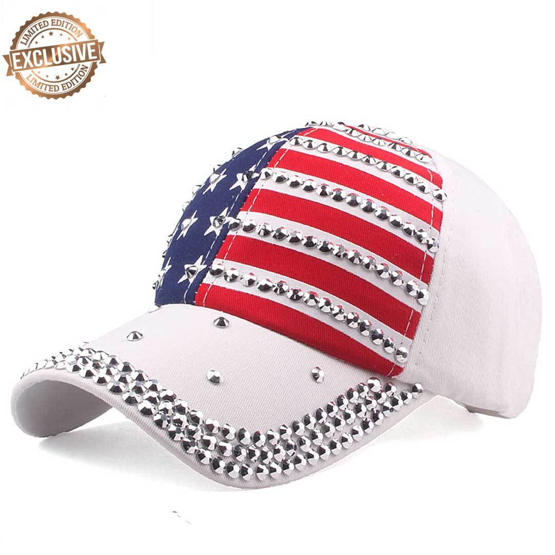 Crystal USA Flag Cap