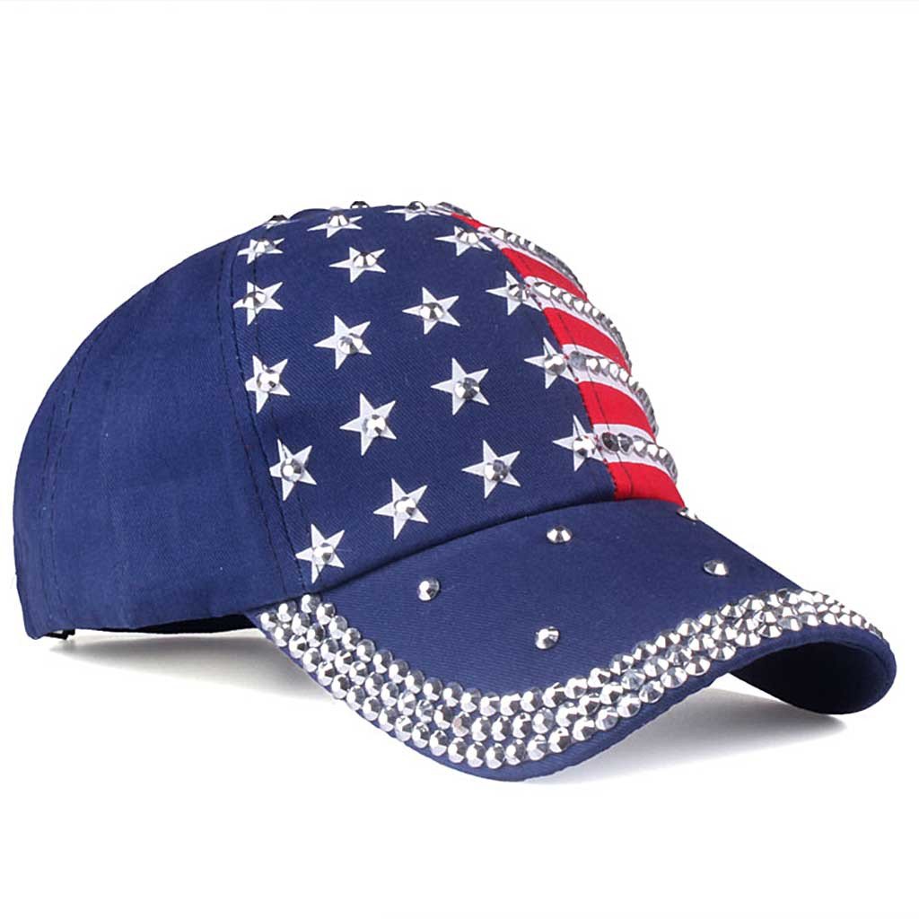 Crystal USA Flag Cap