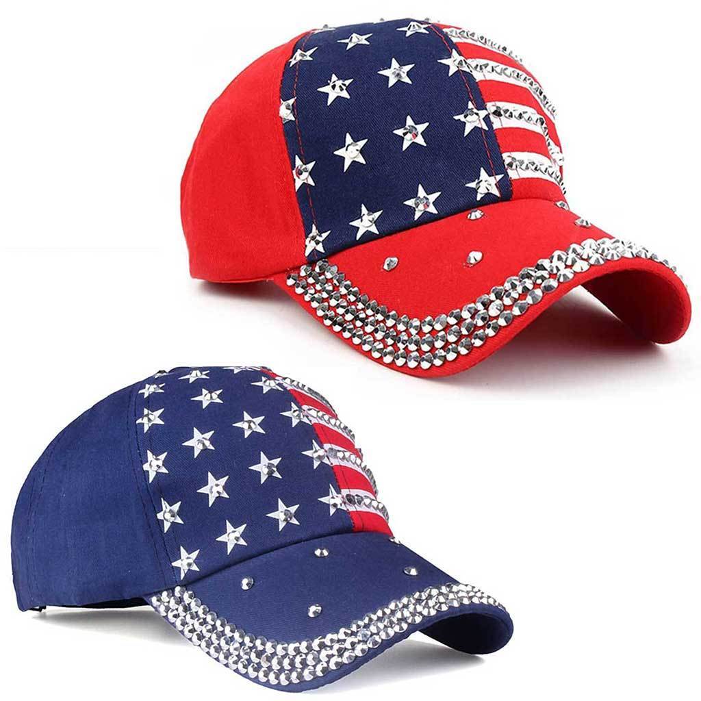 Crystal USA Flag Cap