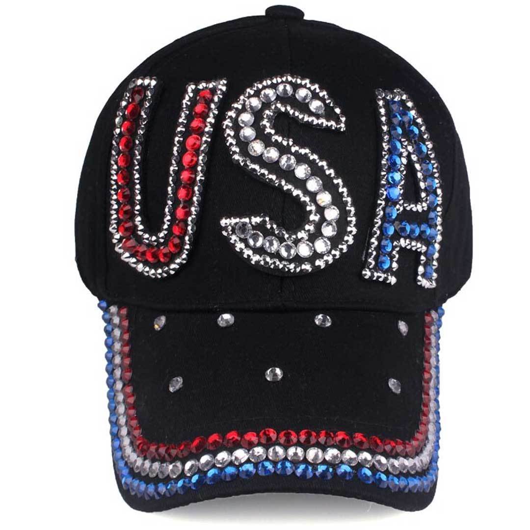 Handmade Crystal USA Cap