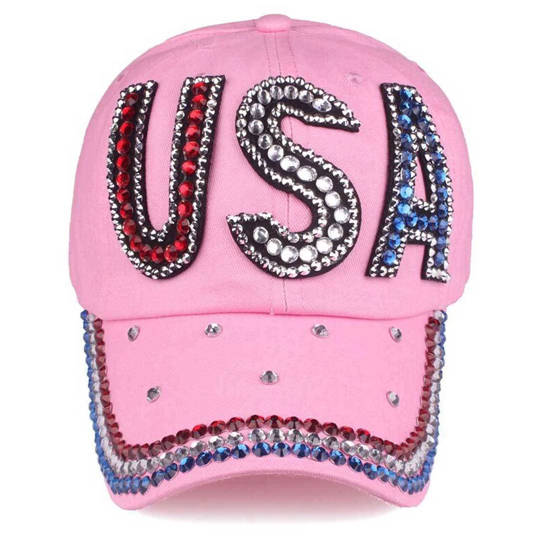 Handmade Crystal USA Cap