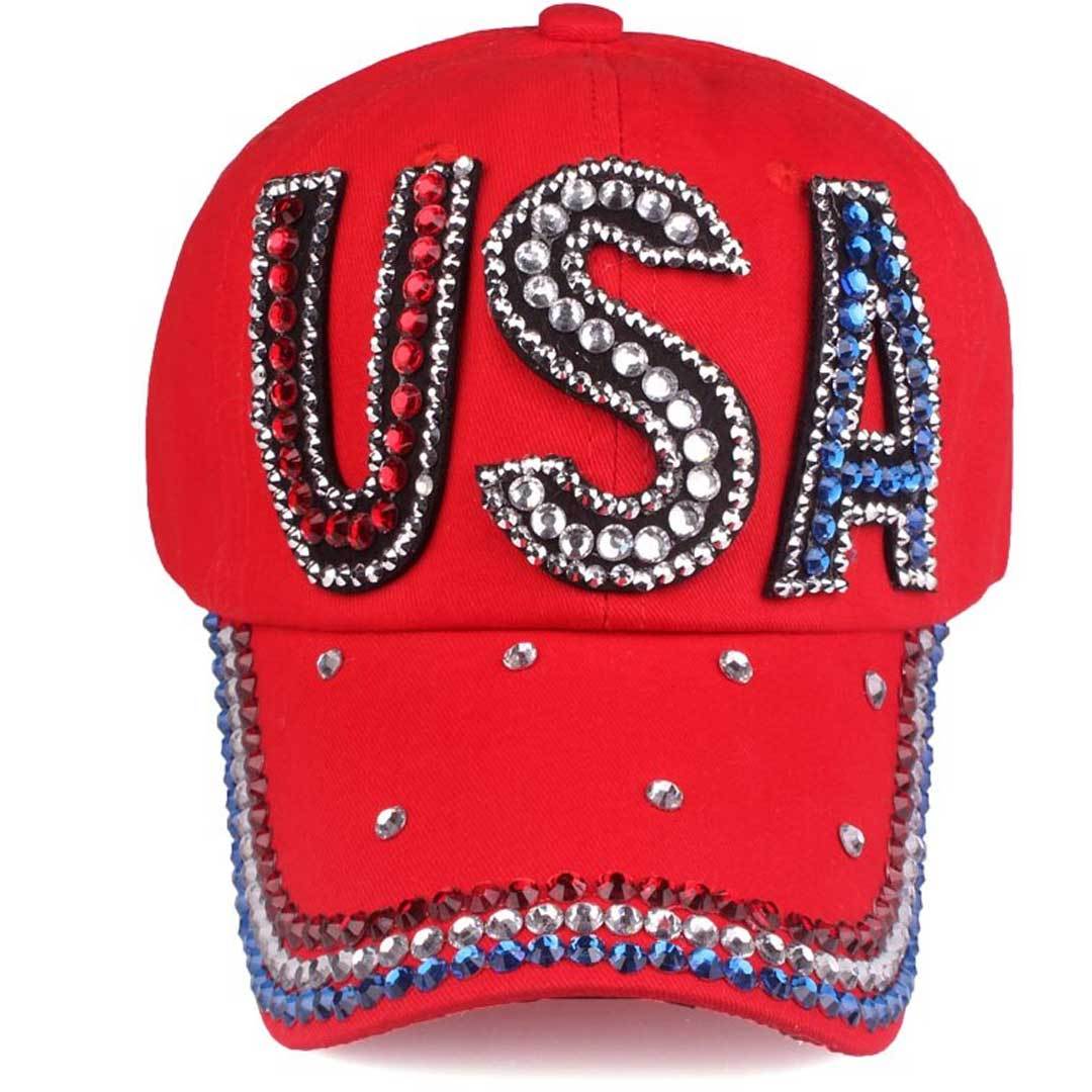 Handmade Crystal USA Cap