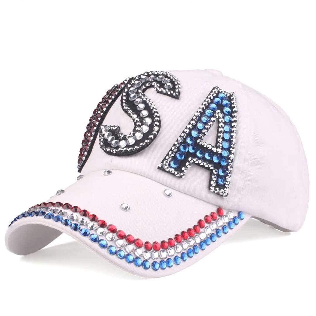 Handmade Crystal USA Cap