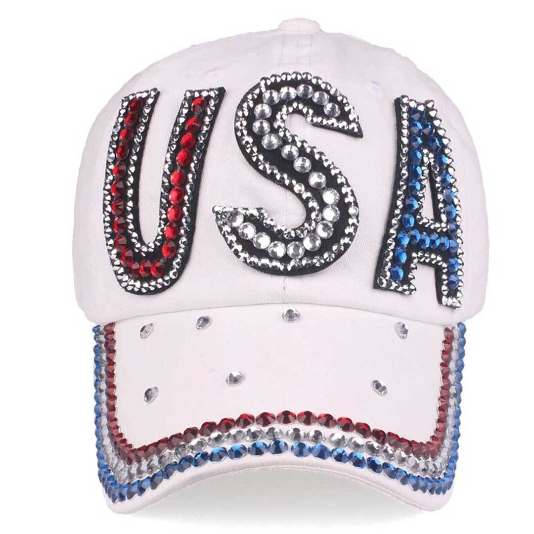 Handmade Crystal USA Cap